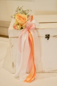 Hochzeitsdeko, Geschenk rosa, orange