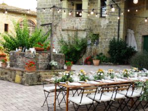 Hochzeitstafel- Trauung in der Toskana